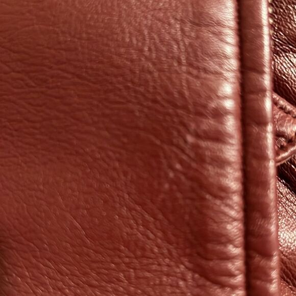 Hugo Buscati Maroon‎ Leather Moto Biker Jacket Size S - Picture 13 of 13